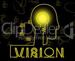 Vision Brain Shows Corporate Planning And Objectives