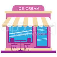 Ice Cream Store Displays Dessert Shop 3d Illustration