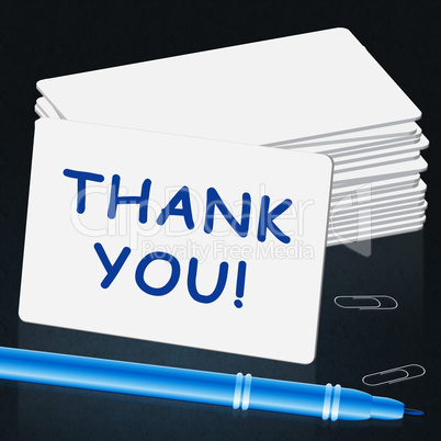 Thank You Card Means Gratefulness 3d Illustration