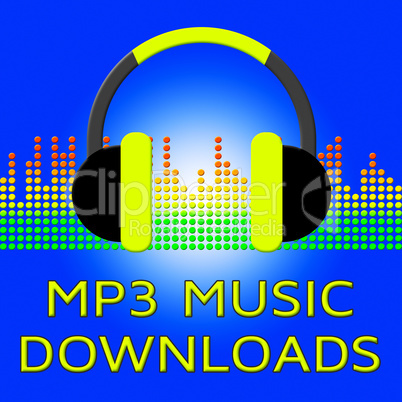 Mp3 Music Showing Melody Listening 3d Illustration