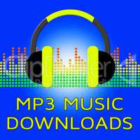 Mp3 Music Showing Melody Listening 3d Illustration