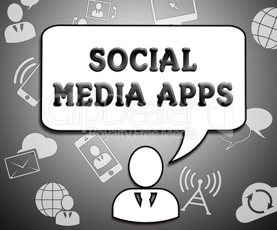 Social Media Apps Means Online Software 3d Illustration