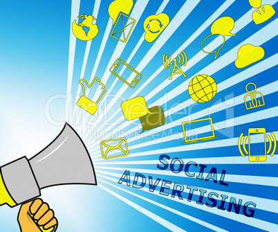 Social Advertising Representing Online Marketing 3d Illustration