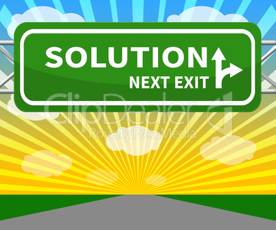 Solution Sign Representing Solving Successful 3d Illustration