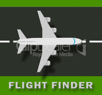 Flight Finder Indicates Flights Research 3d Illustration