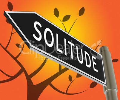 Solitude Sign Means Alone And Lost 3d Illustration