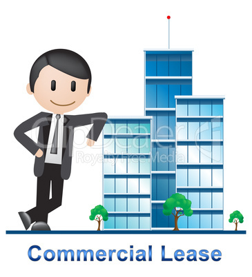 Commercial Lease Buildings Describes Real Estate 3d Illustration