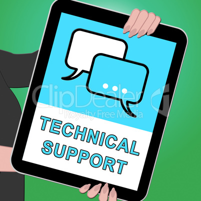 Technical Support Tablet Shows Help 3d Illustration