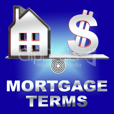 Mortgage Terms Representing Housing Loan 3d Rendering
