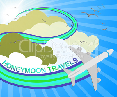 Honeymoon Travels Meaning Destinations Vacational 3d Illustratio