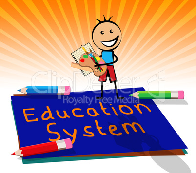 Education System Displays Schooling Organization 3d Illustration