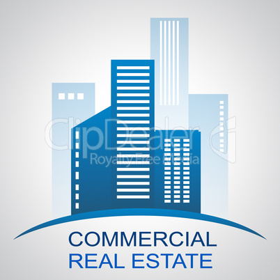 Commercial Real Estate Meaning Offices Buildings 3d Illustration