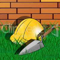 House Builders Hat Indicates Real Estate 3d Illustration