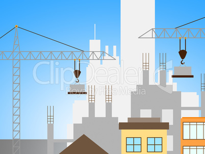 Apartment Construction Representing Building Condos 3d Illustrat
