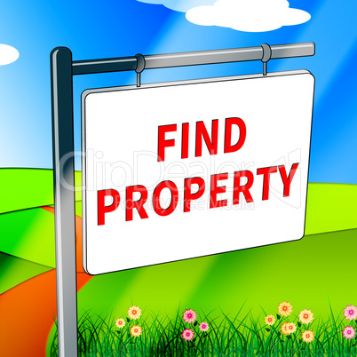 Find Property Shows Home Search 3d Illustration
