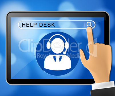 Helpdesk Tablet Representing Faq Advice 3d Illustration