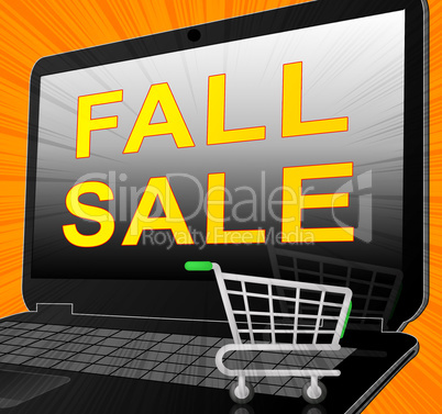 Fall Sale Representing Autumn Commerce Sales 3d Rendering