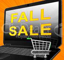 Fall Sale Representing Autumn Commerce Sales 3d Rendering