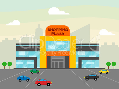 Shopping Plaza Meaning Retail Sales 3d Illustration