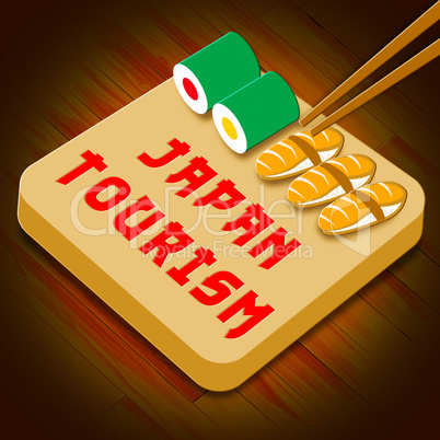 Japan Tourism Represents Japan Cuisine 3d Illustration