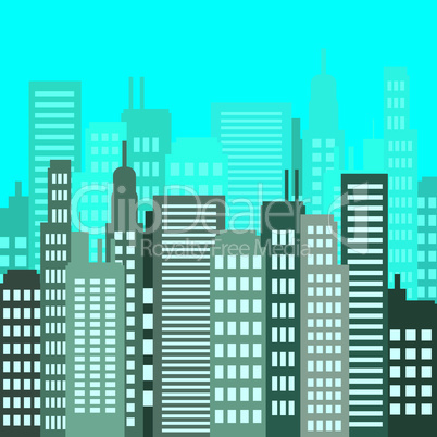 Skyscraper Buildings Shows Building Offices 3d Illustration