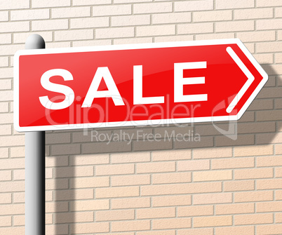 Sale Sign Represents Promotion And Discounts 3d Illustration