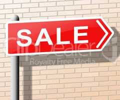 Sale Sign Represents Promotion And Discounts 3d Illustration
