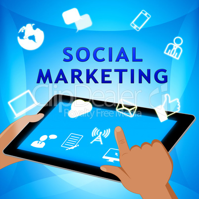 Social Marketing Representing Market Networking 3d Illustration