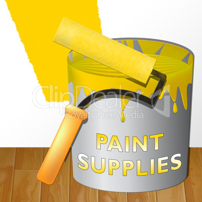 Paint Supplies Showing Painting Product 3d Illustration