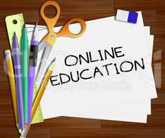 Online Education Showing Web Site 3d Illustration