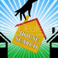 House Search Indicating Housing Finder 3d Illustration