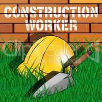 Construction Worker Represents Building Laborer 3d Illustration