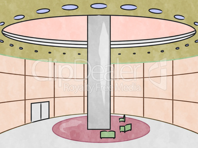 Hotel Interior Showing City Accomodation 3d Illustration