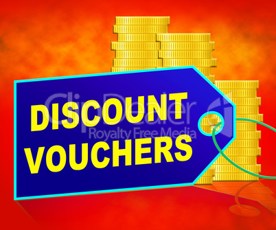 Discount Vouchers Means Saving Money 3d Illustration