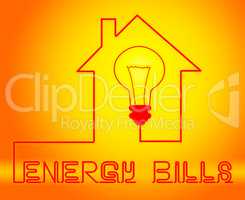 Energy Bills Showing Electric Power 3d Illustration