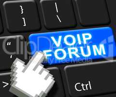 Voip Forum Key Showing Internet Voice 3d Illustration