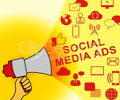 Social Media Ads Representing Online Marketing 3d Illustration