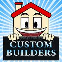 Custom Builders Shows Customized Building 3d Illustration