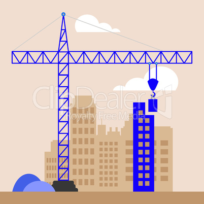Apartment Construction Showing Building Condos 3d Illustration