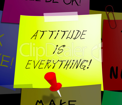 Attitude Is Everything Displays Happy Positive 3d Illustration