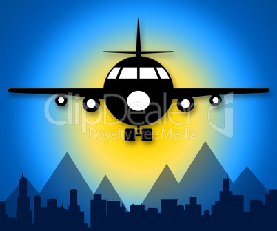Airline Flights Meaning Online Vacations 3d Illustration