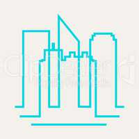 Highrise Buildings Shows City Office 3d illustration