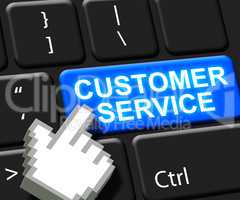 Customer Service Key Means Support Assistance 3d Illustration