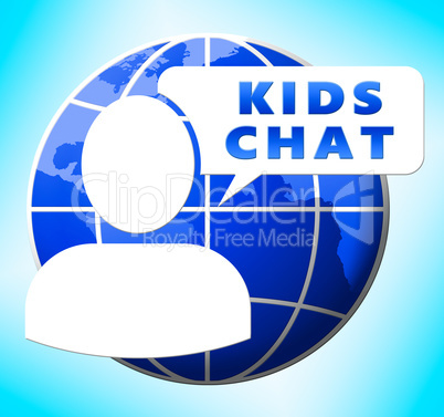 Kids Chat Showing Child Messenger 3d Illustration