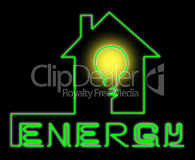 Energy Bulb Shows Electric Power 3d Illustration