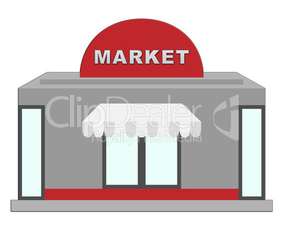 Market Shops Shows Grocery Shopping 3d Illustration