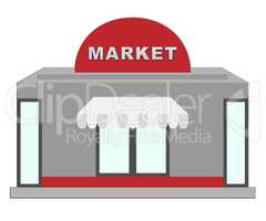 Market Shops Shows Grocery Shopping 3d Illustration