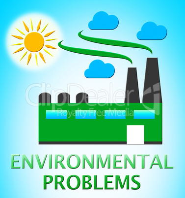 Environment Problems Factory Shows Nature 3d Illustration