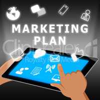 Marketing Plan Icons Shows Emarketing 3d Illustration