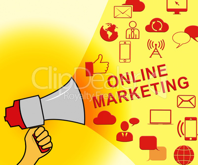 Online Marketing Representing Market Promotions 3d Illustration
